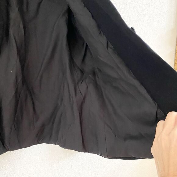 Adrienne Vittadini Womens Blazer Size 8 Black Structured Career Made Italy Lined - Picture 5 of 12